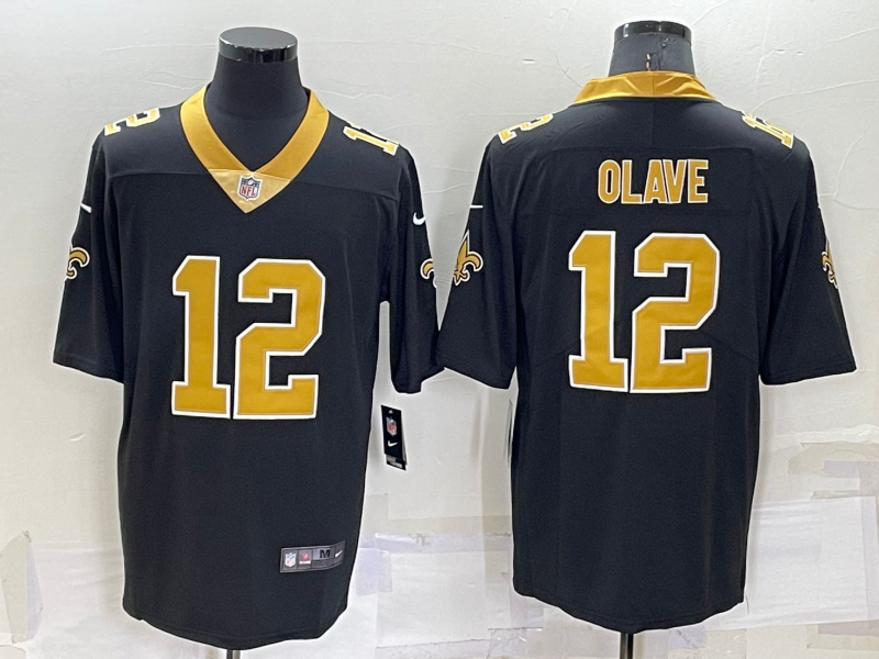 Men's New Orleans Saints Chris Olave #12 Black Jersey